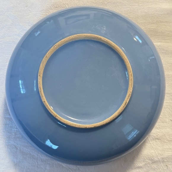 Glossy Ceramic 9 Inch Pasta Bowl - Blue - Picture 3 of 9
